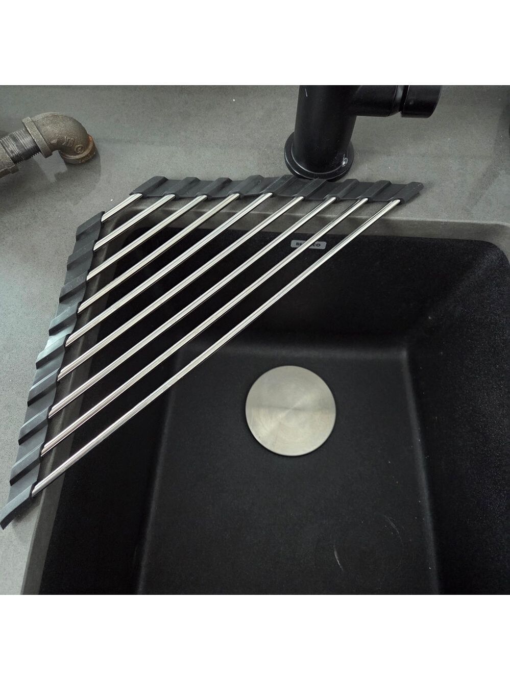 Foldable Black Dish Drying Rack